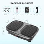 OLIXIS Vibration Plate Exercise Machine with 9 Auto Modes, Full Body Workout Vibrating Platform with LED Touch Screen & Pull Ropes for Weight Loss, Home Gym Fitness Equipment for Women Men, Black