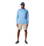 Columbia Men's PFG Terminal Tackle Long Sleeve Fishing Shirt, White Cap/White Logo, X-Large