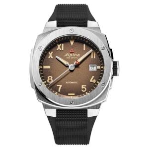Alpina Men's Automatic Alpiner Watch, Black Rubber Strap, Brown Dial, Date Style: AL-525BRG3AE6