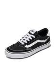 Vans Men's Brooklyn LS Shoe - Low-Top Fashion Sneakers for Casual Wear. Suede/Canvas Black/White. 9.5