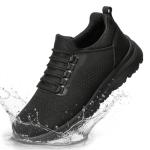ZCVQX Work Shoes for Men Water-Repellent Kitchen Chef Tennis Shoes for Men Comfy Breathable Food Service Restaurant Sneakers All Black