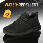 ZCVQX Work Shoes for Men Water-Repellent Kitchen Chef Tennis Shoes for Men Comfy Breathable Food Service Restaurant Sneakers All Black