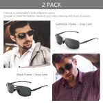 SUNGAIT Ultra Lightweight Rectangular Polarized Sunglasses UV400 Protection SGT458QH-HH-5