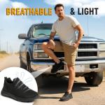 ZCVQX Work Shoes for Men Water-Repellent Kitchen Chef Tennis Shoes for Men Comfy Breathable Food Service Restaurant Sneakers All Black