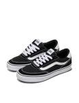 Vans Men's Brooklyn LS Shoe - Low-Top Fashion Sneakers for Casual Wear. Suede/Canvas Black/White. 9.5