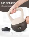 Soft Kettlebell - Cushioned Impact-Resistant Base and Anti-Slip, Kettle bell Anti-Slip Grip Weight for Home Workouts, Safe Strength Training Kettlebells Sets for Women & Men, With Non-slip Gloves (Black-White, 15 LB)