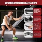 Weighted Ropeless Battle Ropes, Heavy Duty Portable Cordless Battle Ropes for Home Gym with Poster, Workout Exercise Rope for Strength Building, HIIT and Low-Impact Aerobic Training for Men & Women
