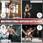 Weighted Ropeless Battle Ropes, Heavy Duty Portable Cordless Battle Ropes for Home Gym with Poster, Workout Exercise Rope for Strength Building, HIIT and Low-Impact Aerobic Training for Men & Women