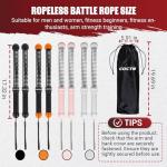 Weighted Ropeless Battle Ropes, Heavy Duty Portable Cordless Battle Ropes for Home Gym with Poster, Workout Exercise Rope for Strength Building, HIIT and Low-Impact Aerobic Training for Men & Women