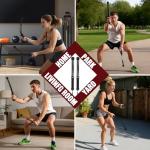 Weighted Ropeless Battle Ropes, Heavy Duty Portable Cordless Battle Ropes for Home Gym with Poster, Workout Exercise Rope for Strength Building, HIIT and Low-Impact Aerobic Training for Men & Women