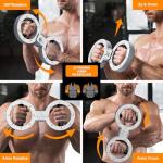 POZOERA Burn Machine - Spinning Rotator Burn Machine with 12LB Adjustable Resistance,Forearm Strengthener Trainer 360 Degree Rotating Arm Workout Exercise Equipment for Men&Women(Silver)