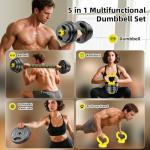 HUAYA Adjustable Dumbbell Set, 10-90lbs Free Weights with Connector – 4 in 1 Dumbbells, Barbell, Kettlebell & Push Up Stand, Adjustable Weights Set for Home Gym Fitness Equipment for Men & Women (Orange 45lbs (22.5lbs*2))