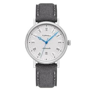 TOPHILL 40mm Men's Mechanical Watch 5ATM Miyota 9015 Movement Automatic Watch Sapphire Stainless Steel Dress Watches for Men (White)