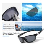 2 Pack Polarized Sports Sunglasses for Men Women, TR90 Wrap Around Design Sun Glasses UV400 Protection Outdoor Driving Cycling Fishing Black+Tortoise