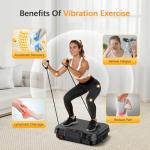 Vibration Plate Exercise Machine, 250 Speeds Home Fitness Vibrating Plate for Lymphatic Drainage, Vibration Plate 400 Lbs Capacity, Vibrating Plates for Weight Loss, Workout Equipment for Women Men