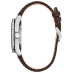 Citizen Men's Eco-Drive Sport Casual Brycen, Silver-Tone Stainless Steel Watch, Brown Leather Strap, Orange Dial (Model: AW1840-09X)