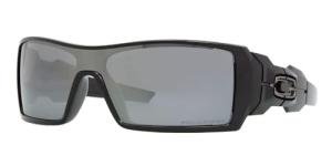 Oakley mens OO9081 Oil Rig Rectangular Sunglasses, Polished Black/Black Iridium Polarized, 28 mm