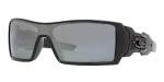 Oakley mens OO9081 Oil Rig Rectangular Sunglasses, Polished Black/Black Iridium Polarized, 28 mm