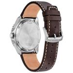 Citizen Men's Eco-Drive Sport Casual Brycen, Silver-Tone Stainless Steel Watch, Brown Leather Strap, Orange Dial (Model: AW1840-09X)