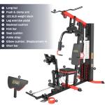 Fitvids Multifunctional Home Gym Equipment with 122.5 lbs Weight Stack, Full Body Workout Weight Machine, All-in-One Strength Training Exercise Equipment with Pulley System & Leg Press