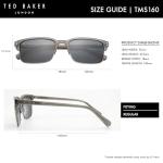 Ted Baker TMS160 Men's Rectangular Polarized Fashion Sunglasses, UV400 Protection, 55 mm, Grey