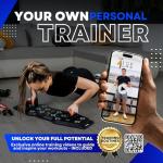 Push Up Board for Full Body Workout - Versatile Home Workout Equipment with QR Code Guided Workouts, Sweat Resistant Handles, Resistance Bands, Perfect for Beginners to Pros - L&C Exercise Essentials