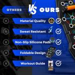 Push Up Board for Full Body Workout - Versatile Home Workout Equipment with QR Code Guided Workouts, Sweat Resistant Handles, Resistance Bands, Perfect for Beginners to Pros - L&C Exercise Essentials