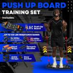 Push Up Board for Full Body Workout - Versatile Home Workout Equipment with QR Code Guided Workouts, Sweat Resistant Handles, Resistance Bands, Perfect for Beginners to Pros - L&C Exercise Essentials