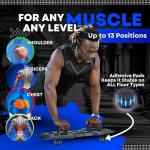 Push Up Board for Full Body Workout - Versatile Home Workout Equipment with QR Code Guided Workouts, Sweat Resistant Handles, Resistance Bands, Perfect for Beginners to Pros - L&C Exercise Essentials