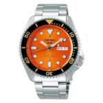 SEIKO SRPD59 Automatic Watch for Men - 5 Sports - Orange Sunray Dial, Day/Date Calendar, LumiBrite Hands & Markers, and Rotating Bezel, 100m Water-Resistant