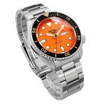 SEIKO SRPD59 Automatic Watch for Men - 5 Sports - Orange Sunray Dial, Day/Date Calendar, LumiBrite Hands & Markers, and Rotating Bezel, 100m Water-Resistant