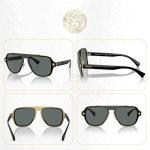 Versace VE2199 Medusa Charm 100281 56MM Black/Grey Polarized Square Sunglasses for Men +Bundle with Accessory Eyewear Kit