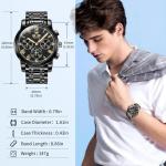 OLEVS Black Watches for Men Luxury Automatic Mens Watches Dress Chronograph Self Winding Casual Men’s Black Watch Man Watch Stainless Steel Relojes para Hombres