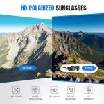 kunqun Polarized Sports Sunglasses for Men - Wrap Around Mens Sunglasses UV Protection for Fishing Cycling Driving