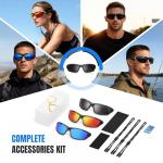 kunqun Polarized Sports Sunglasses for Men - Wrap Around Mens Sunglasses UV Protection for Fishing Cycling Driving