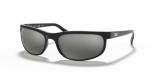 Ray-Ban Mens RB2027 Predator 2 Rectangular Sunglasses, Black/Polarized Dark Grey, 62 mm