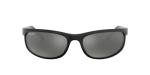 Ray-Ban Mens RB2027 Predator 2 Rectangular Sunglasses, Black/Polarized Dark Grey, 62 mm