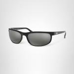 Ray-Ban Mens RB2027 Predator 2 Rectangular Sunglasses, Black/Polarized Dark Grey, 62 mm