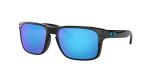 Oakley Mens OO9102 Holbrook Square Sunglasses,Polished Black/Prizm Sapphire,57mm