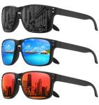 MEETSUN Polarized Sunglasses for Men Women Sports Driving Fishing Glasses UV400 Protection 3Pack-Black+Blue+Red