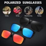 MEETSUN Polarized Sunglasses for Men Women Sports Driving Fishing Glasses UV400 Protection 3Pack-Black+Blue+Red