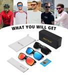 MEETSUN Polarized Sunglasses for Men Women Sports Driving Fishing Glasses UV400 Protection 3Pack-Black+Blue+Red