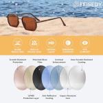 FEISEDY Polarized Aviator Sunglasses for Men Square Retro Metal Frame UV 400 Protection TAC Lens B0329