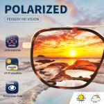 FEISEDY Polarized Aviator Sunglasses for Men Square Retro Metal Frame UV 400 Protection TAC Lens B0329