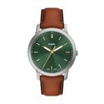 Fossil Men's Minimalist Quartz Stainless Steel and Brown Leather Three-Hand Watch for Men