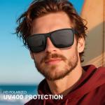 RSQQAV Polarized Sunglasses for Men Square Lightweight Frame Sun Glasses UV Protection for Driving Fishing Golf