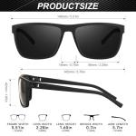 RSQQAV Polarized Sunglasses for Men Square Lightweight Frame Sun Glasses UV Protection for Driving Fishing Golf