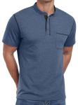 Sailwind Mens Henley Shirts Short Sleeve Summer Casual Classic Cotton T Shirts Pocket Button Shirt Blue