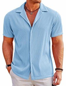 COOFANDY Men's Casual Button Down Beach Shirt