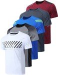 5 Pack Men’s Quick Dry Athletic Crew Neck Tees